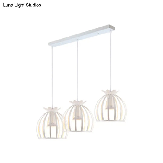 Loft Style Dome Cage Pendant Light With Hanging Head - Black/White Perfect For Living Room