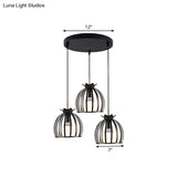 Loft Style Dome Cage Pendant Light With Hanging Head - Black/White Perfect For Living Room
