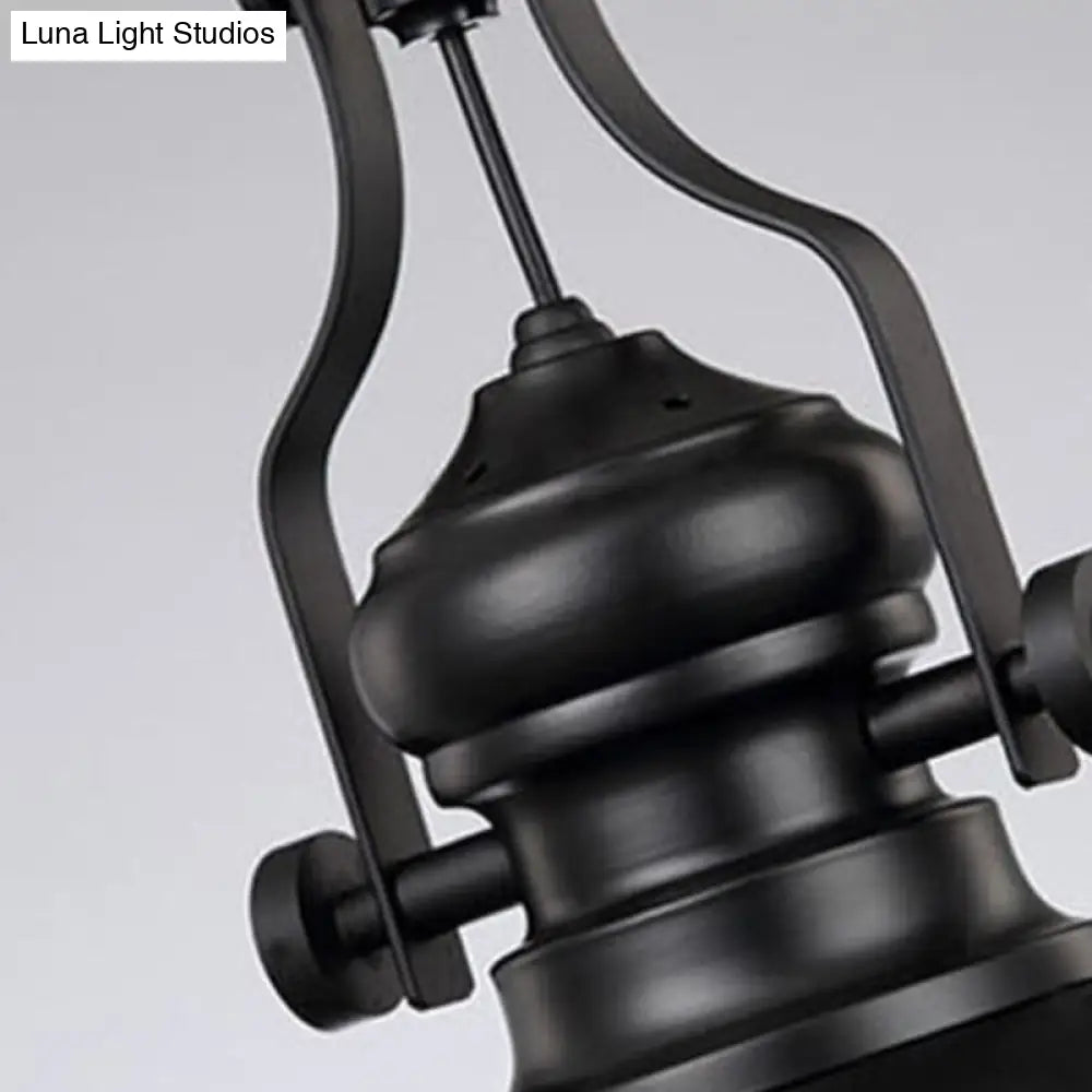 Iron Pendant Lighting - Loft Style 1-Light Restaurant Hanging Light Fixture With Pot Cover