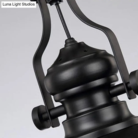 Iron Pendant Lighting - Loft Style 1-Light Restaurant Hanging Light Fixture With Pot Cover