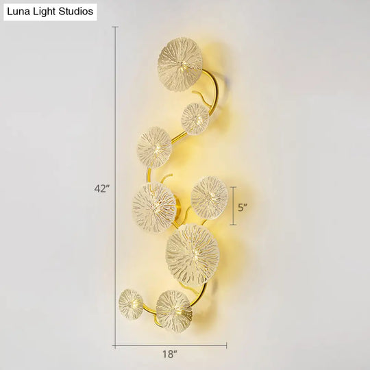 Lotus Leaf Metal Wall Sconce - Modern Mount Lamp For Living Room