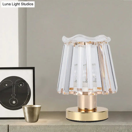 Louise - Gold Beveled Crystal Prisms Tapered Desk Light Minimalist 1 Reading Lamp In