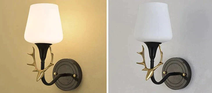 Lovely Antler Bedroom Bedside Staircase Full Copper Wall Lamp Lamps