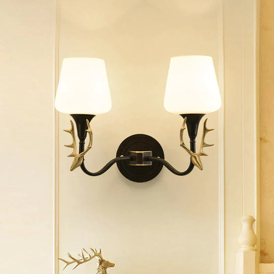 Belle applique murale en cuivre d'escalier de chevet de chambre à coucher Antler