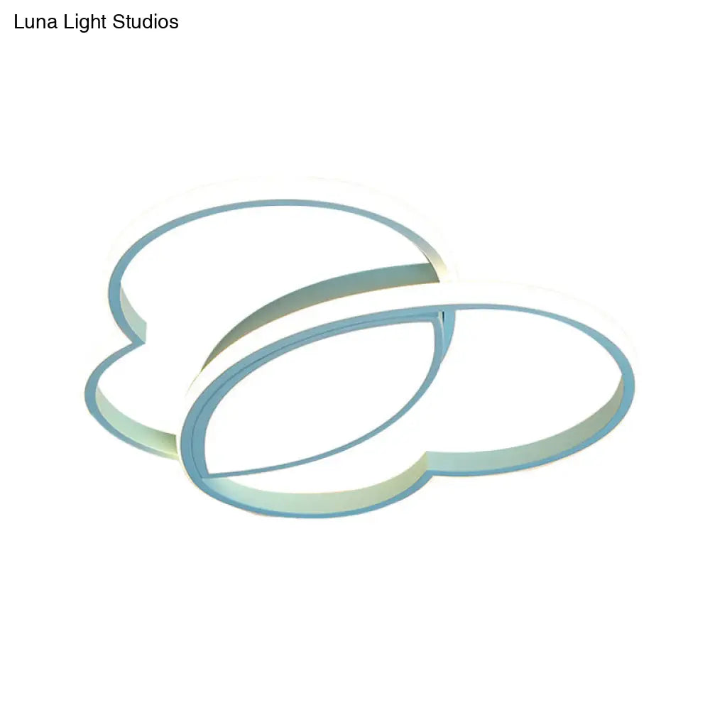 Loving Heart Led Flush Mount Ceiling Light Fixture - Nordic Style For Nursery (White/Pink/Blue)
