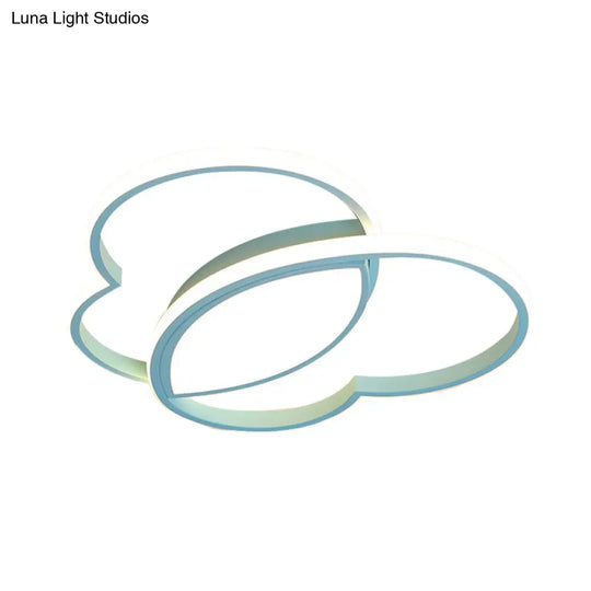 Loving Heart Led Flush Mount Ceiling Light Fixture - Nordic Style For Nursery (White/Pink/Blue)