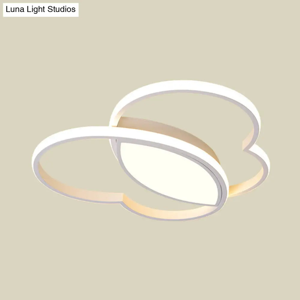 Loving Heart Led Flush Mount Ceiling Light Fixture - Nordic Style For Nursery (White/Pink/Blue)