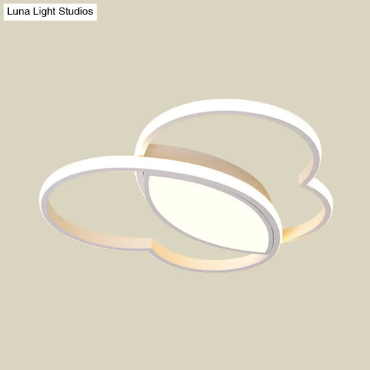 Loving Heart Led Flush Mount Ceiling Light Fixture - Nordic Style For Nursery (White/Pink/Blue)