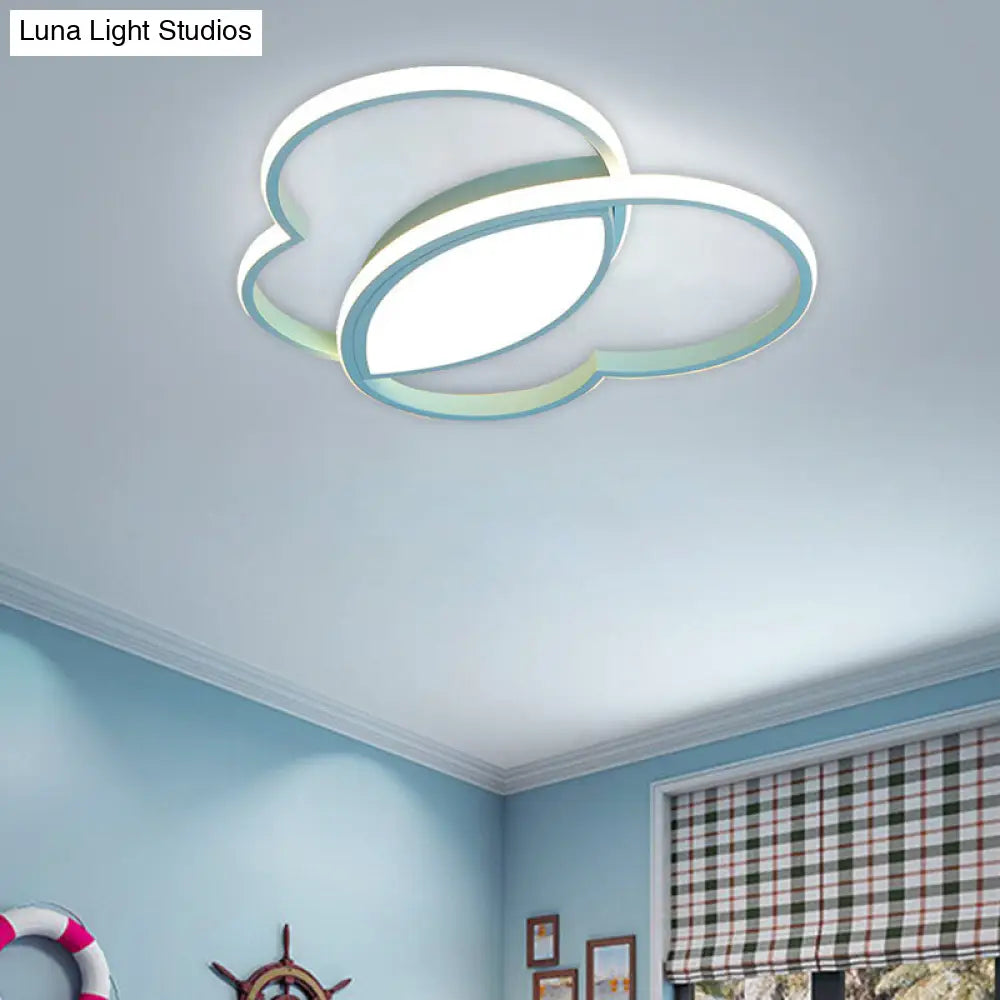 Loving Heart Led Flush Mount Ceiling Light Fixture - Nordic Style For Nursery (White/Pink/Blue)