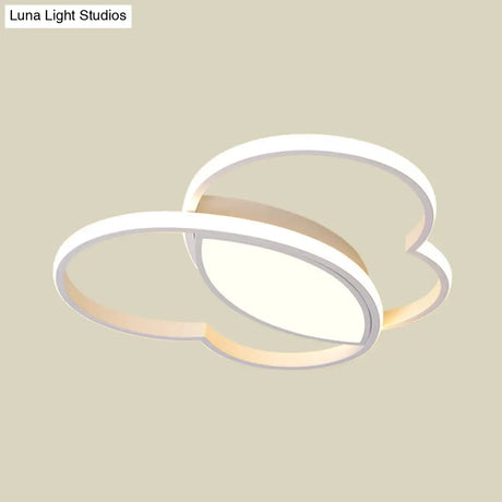 Loving Heart Led Flush Mount Ceiling Light Fixture - Nordic Style For Nursery (White/Pink/Blue)