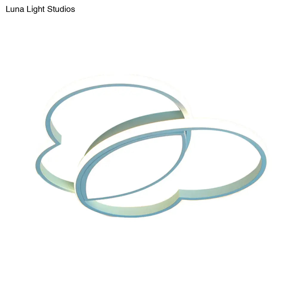 Loving Heart Led Flush Mount Ceiling Light Fixture - Nordic Style For Nursery (White/Pink/Blue)