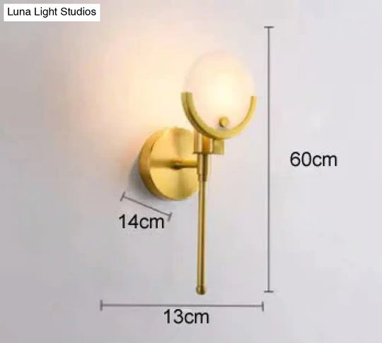 Luxury Bedside Aisle Bedroom All-Copper Wall Lamp Copper Lamps