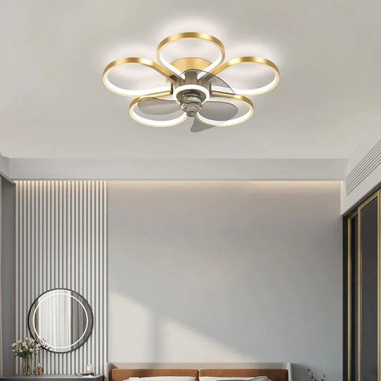 Lampe de plafond de luxe pour chambre à coucher, lampe de plafond de restaurant ultra-mince avec ventilateur électrique
