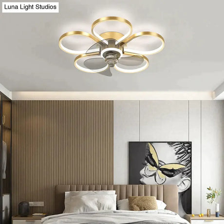 Luxury Ceiling Fan Lamp Bedroom Ultra-thin Quiet Restaurant Ceiling Lamp with Electric Fan Ceiling