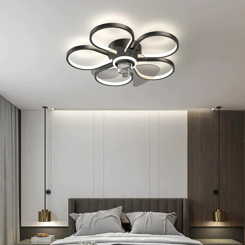 Lampe de plafond de luxe pour chambre à coucher, lampe de plafond de restaurant ultra-mince avec ventilateur électrique