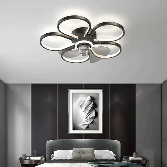 Lampe de plafond de luxe pour chambre à coucher, lampe de plafond de restaurant ultra-mince avec ventilateur électrique