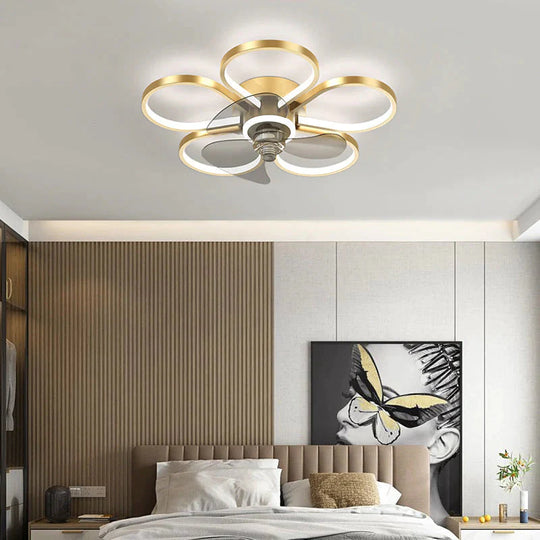 Lampe de plafond de luxe pour chambre à coucher, lampe de plafond de restaurant ultra-mince avec ventilateur électrique