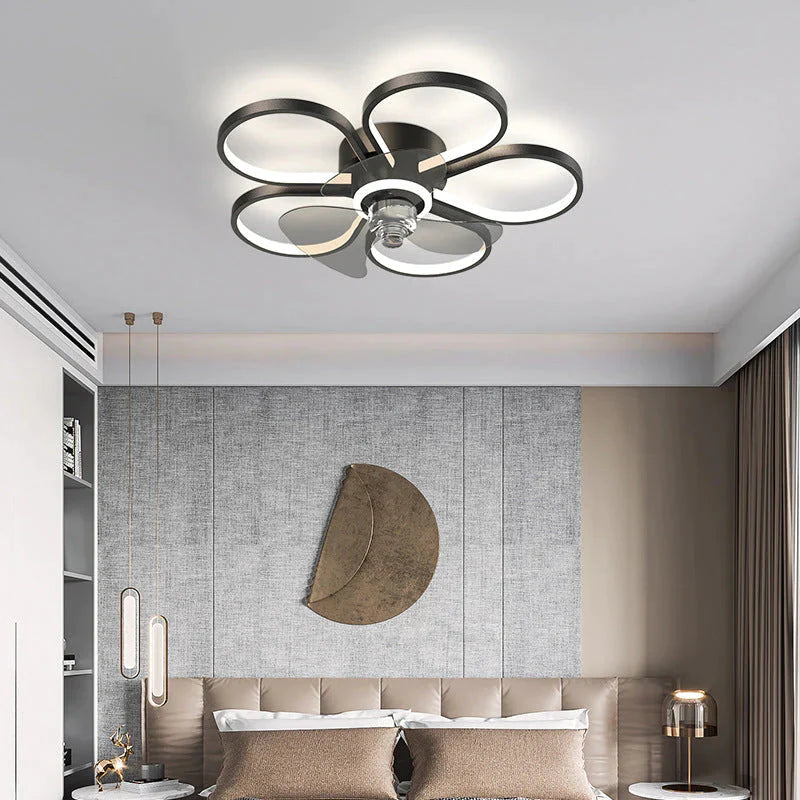 Lampe de plafond de luxe pour chambre à coucher, lampe de plafond de restaurant ultra-mince avec ventilateur électrique