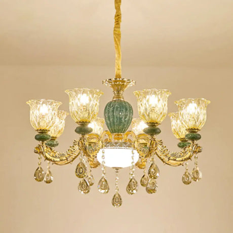 Luxury Crystal Clear Chandelier: Elegant Hanging Light For Living Room 8 /