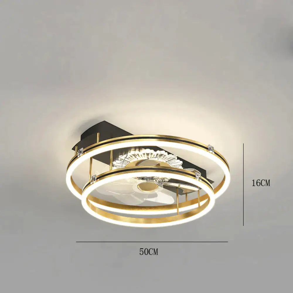 Luxury Fan Living Room Round Ceiling Lamp Simple Lamps Black / C / Stepless dimming Ceiling