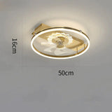 Luxury Fan Living Room Round Ceiling Lamp Simple Lamps Gold / A / Stepless dimming Ceiling