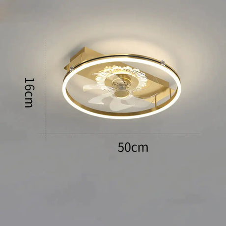 Luxury Fan Living Room Round Ceiling Lamp Simple Lamps Gold / A / Stepless dimming Ceiling