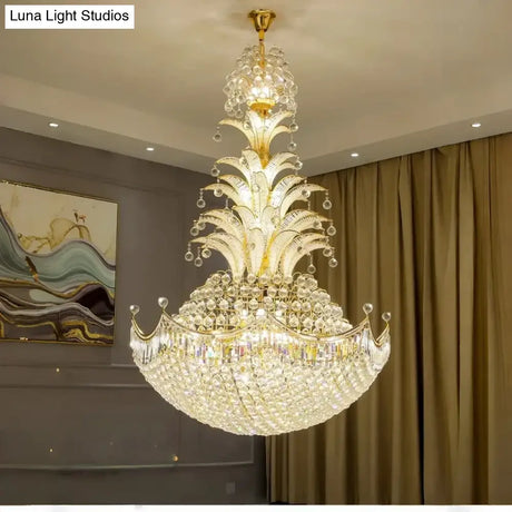 Lydia Villa Crystal Chandelier with LED Chain Pendant Modern Staircase Light chandelier