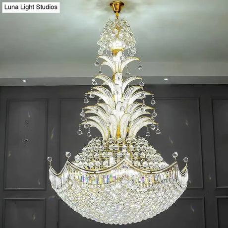 Lydia Villa Crystal Chandelier with LED Chain Pendant Modern Staircase Light chandelier