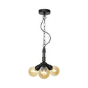 Maasym - Antiqued 2/3/4-Bulb Chandelier Coffee House Led Ceiling Pendant Light With Sphere Amber