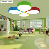 Macaron 4 - Petal Flower Led Ceiling Flush Mount Lamp - 23.5’/35.5’ Width Red - Yellow - Blue -