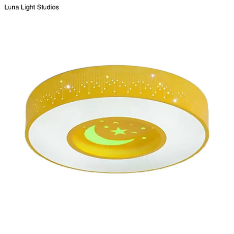 Macaron Acrylic Led Ceiling Lamp - Blue/Yellow/Green 16’/19.5’/23.5’ Round Flush Mount