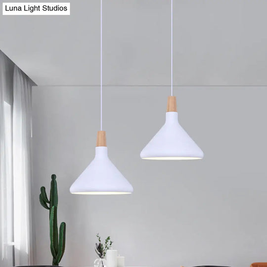 Macaron Aluminum Pendant Light - Flask Shape | Single Kitchen Dinette Drop Lamp In Gold/Blue/Pink &