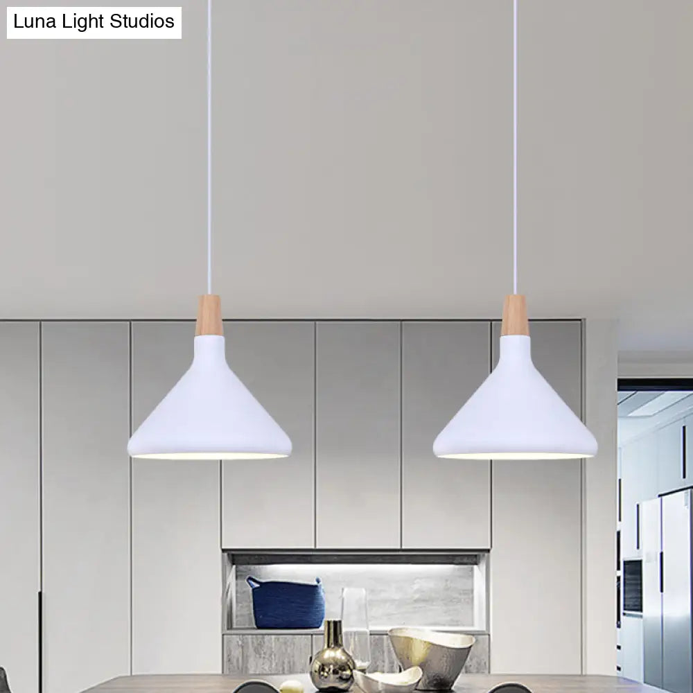 Macaron Aluminum Pendant Light - Flask Shape | Single Kitchen Dinette Drop Lamp In Gold/Blue/Pink &