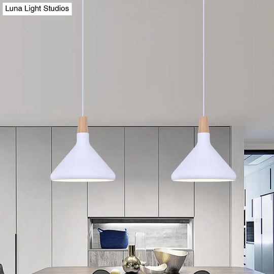 Macaron Aluminum Pendant Light - Flask Shape | Single Kitchen Dinette Drop Lamp In Gold/Blue/Pink &