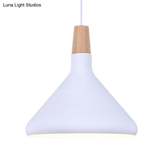 Macaron Aluminum Pendant Light - Flask Shape | Single Kitchen Dinette Drop Lamp In Gold/Blue/Pink &
