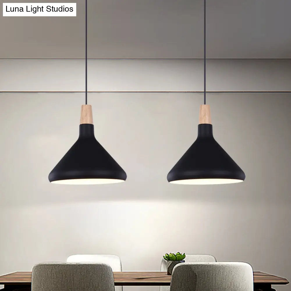 Macaron Aluminum Pendant Light - Flask Shape | Single Kitchen Dinette Drop Lamp In Gold/Blue/Pink &