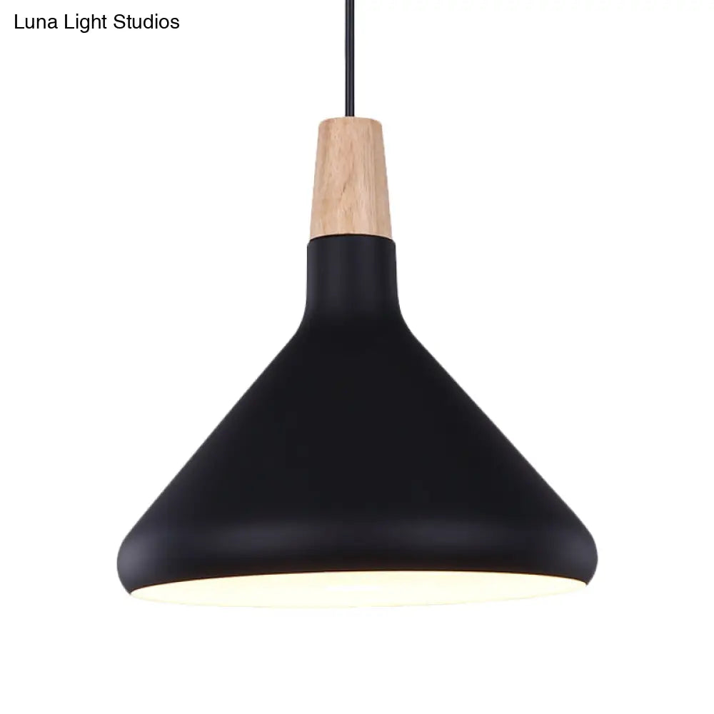 Macaron Aluminum Pendant Light - Flask Shape | Single Kitchen Dinette Drop Lamp In Gold/Blue/Pink &