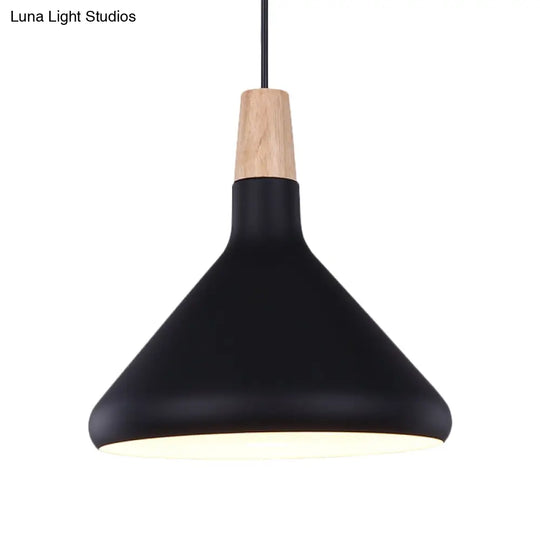 Macaron Aluminum Pendant Light - Flask Shape | Single Kitchen Dinette Drop Lamp In Gold/Blue/Pink &