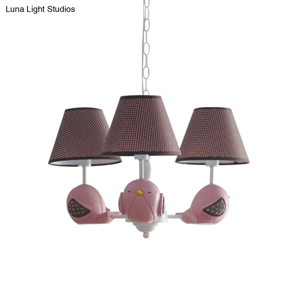 Macaron Colored Bird Chandelier: Resin Pendant Light For Kids Bedroom