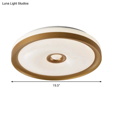 Macaron Flush Mount Led Ceiling Lamp - Grey/Pink/Brown Round Design With High Penetrated Acrylic