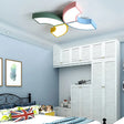Macaron Half-Ring Flush Mount Led Ceiling Light For Children’s Room - Warm/White