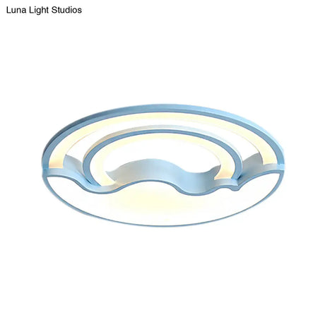 Macaron Led Ceiling Lamp - Modern Flush Mount Light For Child’s Bedroom