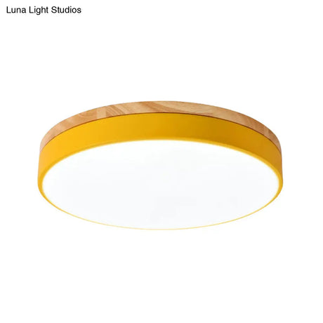 Macaron Loft Acrylic Ceiling Lamp: Candy-Colored Slim Circle Light For Child Bedroom