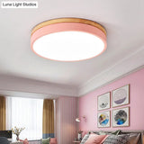Macaron Loft Acrylic Ceiling Lamp: Candy-Colored Slim Circle Light For Child Bedroom