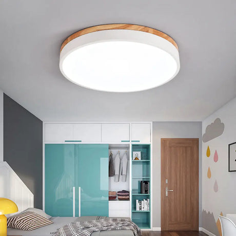 Macaron Loft Acrylic Ceiling Lamp: Candy-Colored Slim Circle Light For Child Bedroom Gloss White /
