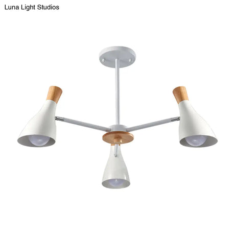 Macaron Loft Chandelier: Baby Bedroom Hanging Light With 3 Metal Lights