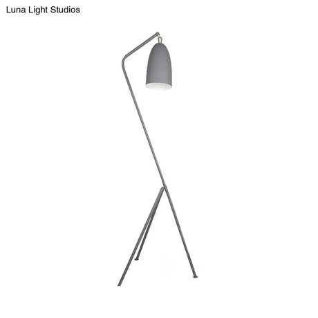 Macaron Loft Metal Floor Light With Domed Shade - One Bulb Candy Color Perfect For Meeting Rooms