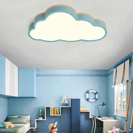 Macaron Loft Slim Panel Led Ceiling Lamp For Living Room With Acrylic Cloud Mount Blue / 19.5’ White