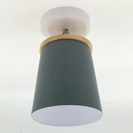 Macaron Metal Ceiling Mount Chandelier - 1 - Light Semi Flush For Bedroom Grey / Cylinder
