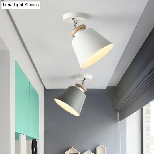 Macaron Metal Corridor Ceiling Flush Light - Adjustable Semi Mount Lighting